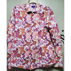 Tallia Mens Medium Purole Flower Button Down 15.5